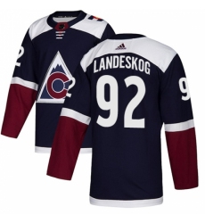 Men's Adidas Colorado Avalanche #92 Gabriel Landeskog Authentic Navy Blue Alternate NHL Jersey