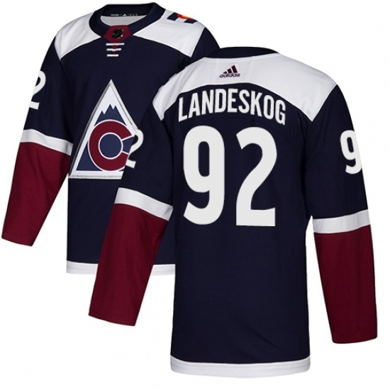 Men's Adidas Colorado Avalanche #92 Gabriel Landeskog Authentic Navy Blue Alternate NHL Jersey Men's Adidas Colorado Avalanche #92 Gabriel Landeskog Authentic Navy Blue Alternate NHL Jersey