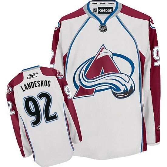 Men's Reebok Colorado Avalanche #92 Gabriel Landeskog Authentic White Away NHL Jersey Men's Reebok Colorado Avalanche #92 Gabriel Landeskog Authentic White Away NHL Jersey