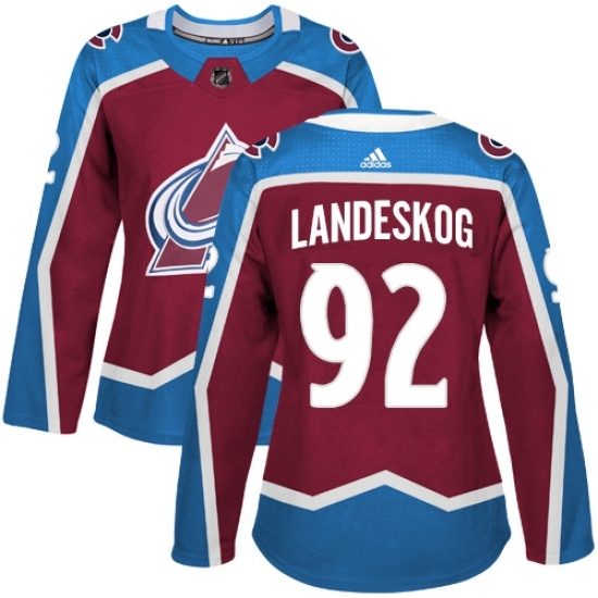 Women's Adidas Colorado Avalanche #92 Gabriel Landeskog Authentic Burgundy Red Home NHL Jersey Women's Adidas Colorado Avalanche #92 Gabriel Landeskog Authentic Burgundy Red Home NHL Jersey