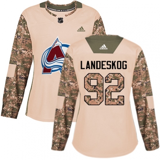 Women's Adidas Colorado Avalanche #92 Gabriel Landeskog Authentic Camo Veterans Day Practice NHL Jersey Women's Adidas Colorado Avalanche #92 Gabriel Landeskog Authentic Camo Veterans Day Practice NHL Jersey