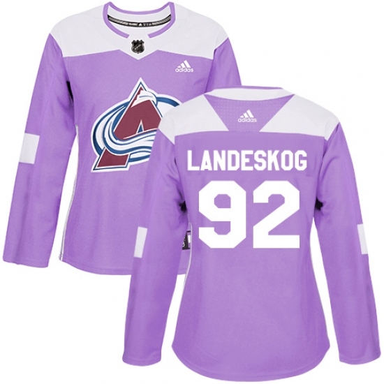 Women's Adidas Colorado Avalanche #92 Gabriel Landeskog Authentic Purple Fights Cancer Practice NHL Jersey Women's Adidas Colorado Avalanche #92 Gabriel Landeskog Authentic Purple Fights Cancer Practice NHL Jersey