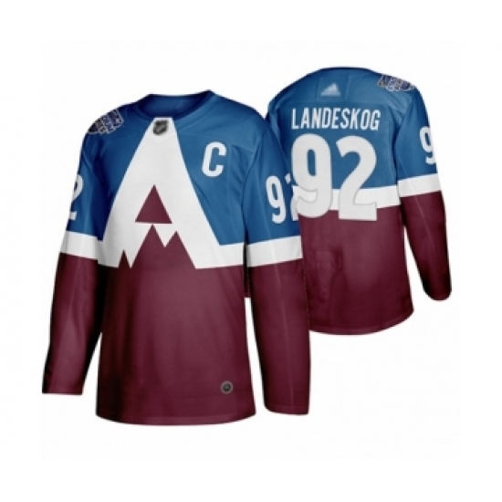 Women's Colorado Avalanche #92 Gabriel Landeskog Authentic Burgund Blue 2020 Stadium Series Hockey Jersey Women's Colorado Avalanche #92 Gabriel Landeskog Authentic Burgund Blue 2020 Stadium Series Hockey Jersey