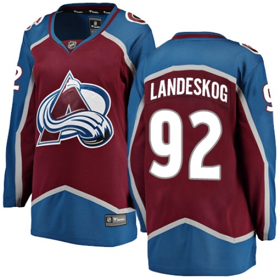 Women's Colorado Avalanche #92 Gabriel Landeskog Fanatics Branded Maroon Home Breakaway NHL Jersey Women's Colorado Avalanche #92 Gabriel Landeskog Fanatics Branded Maroon Home Breakaway NHL Jersey