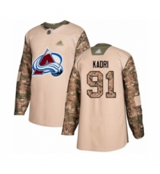 Men's Colorado Avalanche #91 Nazem Kadri Authentic Camo Veterans Day Practice Hockey Jersey