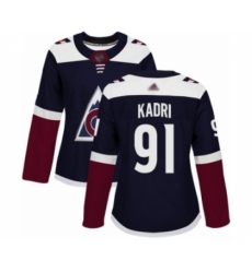 Women's Colorado Avalanche #91 Nazem Kadri Authentic Navy Blue Alternate Hockey Jersey