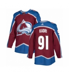 Youth Colorado Avalanche #91 Nazem Kadri Authentic Burgundy Red Home Hockey Jersey