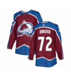 Men's Colorado Avalanche #72 Joonas Donskoi Authentic Burgundy Red Home Hockey Jersey