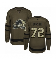 Men's Colorado Avalanche #72 Joonas Donskoi Authentic Green Salute to Service Hockey Jersey