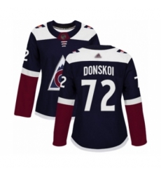 Women's Colorado Avalanche #72 Joonas Donskoi Authentic Navy Blue Alternate Hockey Jersey