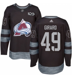 Men's Adidas Colorado Avalanche #49 Samuel Girard Authentic Black 1917-2017 100th Anniversary NHL Jersey