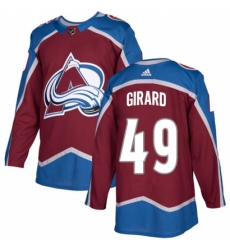 Men's Adidas Colorado Avalanche #49 Samuel Girard Authentic Burgundy Red Home NHL Jersey