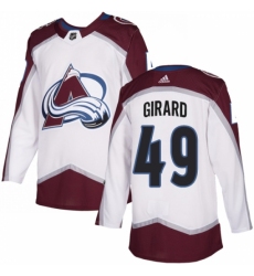 Men's Adidas Colorado Avalanche #49 Samuel Girard Authentic White Away NHL Jersey