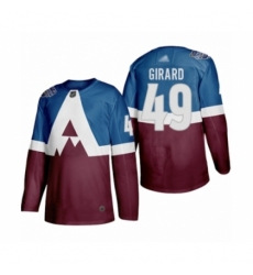 Men's Colorado Avalanche #49 Samuel Girard Authentic Burgundy Blue 2020 Stadium Series Hockey Jersey