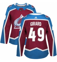 Women's Adidas Colorado Avalanche #49 Samuel Girard Authentic Burgundy Red Home NHL Jersey