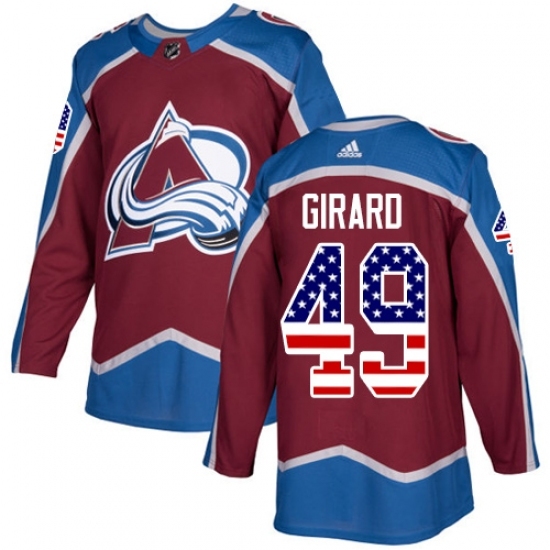 Youth Adidas Colorado Avalanche #49 Samuel Girard Authentic Burgundy Red USA Flag Fashion NHL Jersey Youth Adidas Colorado Avalanche #49 Samuel Girard Authentic Burgundy Red USA Flag Fashion NHL Jersey