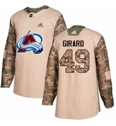 Youth Adidas Colorado Avalanche #49 Samuel Girard Authentic Camo Veterans Day Practice NHL Jersey