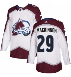 Men's Adidas Colorado Avalanche #29 Nathan MacKinnon White Road Authentic Stitched NHL Jersey
