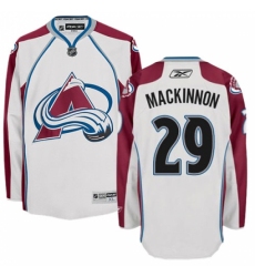 Men's Reebok Colorado Avalanche #29 Nathan MacKinnon Authentic White Away NHL Jersey