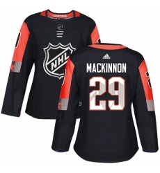 Women's Adidas Colorado Avalanche #29 Nathan MacKinnon Authentic Black 2018 All-Star Central Division NHL Jersey