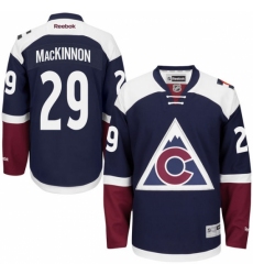 Women's Reebok Colorado Avalanche #29 Nathan MacKinnon Authentic Blue Third NHL Jersey