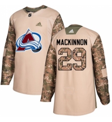 Youth Adidas Colorado Avalanche #29 Nathan MacKinnon Authentic Camo Veterans Day Practice NHL Jersey