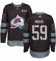 Men's Adidas Colorado Avalanche #59 Cale Makar Authentic Black 1917-2017 100th Anniversary NHL Jersey