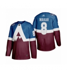 Men's Colorado Avalanche #8 Cale Makar Authentic Burgundy Blue 2020 Stadium Series Hockey Jersey