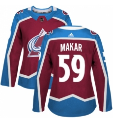 Women's Adidas Colorado Avalanche #59 Cale Makar Authentic Burgundy Red Home NHL Jersey