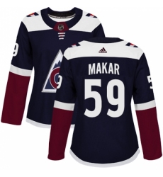 Women's Adidas Colorado Avalanche #59 Cale Makar Authentic Navy Blue Alternate NHL Jersey