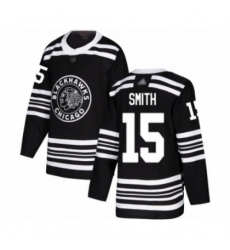 Men's Chicago Blackhawks #15 Zack Smith Authentic Black Alternate Hockey Jersey