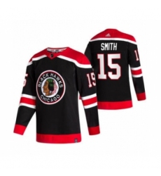 Men's Chicago Blackhawks #15 Zack Smith Black 2020-21 Reverse Retro Alternate Hockey Jersey