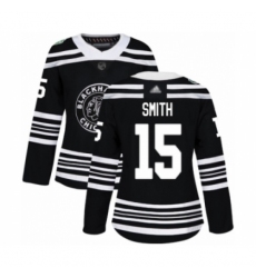 Women's Chicago Blackhawks #15 Zack Smith Authentic Black 2019 Winter Classic Hockey Jersey