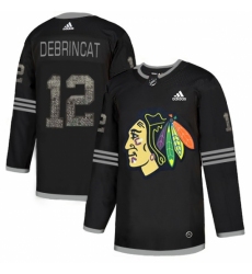 Men's Adidas Chicago Blackhawks #12 Alex DeBrincat Black Authentic Classic Stitched NHL Jersey