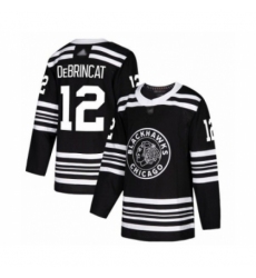 Men's Chicago Blackhawks #12 Alex DeBrincat Authentic Black Alternate Hockey Jersey
