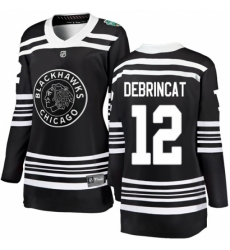 Women's Chicago Blackhawks #12 Alex DeBrincat Black 2019 Winter Classic Fanatics Branded Breakaway NHL Jersey