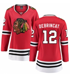 Women's Chicago Blackhawks #12 Alex DeBrincat Fanatics Branded Red Home Breakaway NHL Jersey