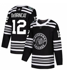 Youth Adidas Chicago Blackhawks #12 Alex DeBrincat Authentic Black 2019 Winter Classic NHL Jersey