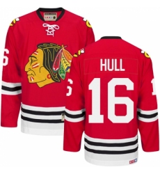 Men's CCM Chicago Blackhawks #16 Bobby Hull Authentic Red New Throwback NHL Jersey