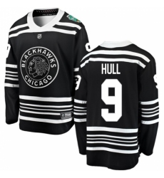 Men's Chicago Blackhawks #9 Bobby Hull Black 2019 Winter Classic Fanatics Branded Breakaway NHL Jersey