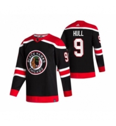 Men's Chicago Blackhawks #9 Bobby Hull Black 2020-21 Reverse Retro Alternate Hockey Jersey