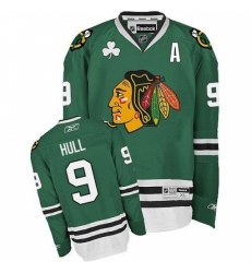 Men's Reebok Chicago Blackhawks #9 Bobby Hull Authentic Green NHL Jersey