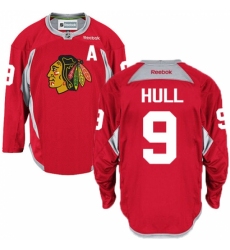 Men's Reebok Chicago Blackhawks #9 Bobby Hull Authentic Red Practice NHL Jersey