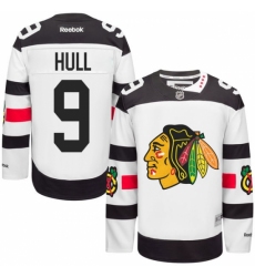 Men's Reebok Chicago Blackhawks #9 Bobby Hull Authentic White 2016 Stadium Series NHL Jersey