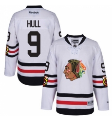 Men's Reebok Chicago Blackhawks #9 Bobby Hull Authentic White 2017 Winter Classic NHL Jersey