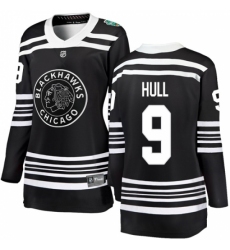 Women's Chicago Blackhawks #9 Bobby Hull Black 2019 Winter Classic Fanatics Branded Breakaway NHL Jersey