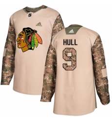 Youth Adidas Chicago Blackhawks #9 Bobby Hull Authentic Camo Veterans Day Practice NHL Jersey