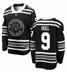 Youth Chicago Blackhawks #9 Bobby Hull Black 2019 Winter Classic Fanatics Branded Breakaway NHL Jersey