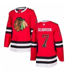 Men's Adidas Chicago Blackhawks #7 Brent Seabrook Authentic Red Drift Fashion NHL Jersey