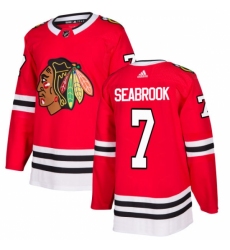 Men's Adidas Chicago Blackhawks #7 Brent Seabrook Authentic Red Home NHL Jersey